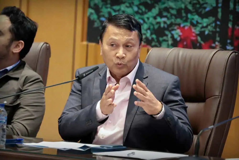 Anggota Komisi II DPR RI Mardani Ali Sera menyampaikan evaluasi dua tahun pemerintahan Presiden Prabowo Subianto dalam diskusi Dialektika Demokrasi di Kompleks Parlemen, Senayan, Jakarta, Kamis (22/10/2026).