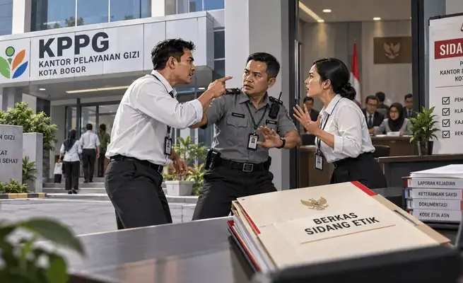 Ilustrasi lingkungan kantor pelayanan pemenuhan gizi. Badan Gizi Nasional menyiapkan sidang etik untuk menindaklanjuti dugaan kekerasan di KPPG Bogor, Jawa Barat.