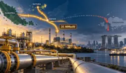 Ilustrasi infrastruktur pipa gas bumi. Pemerintah Indonesia mengurangi ekspor gas ke Singapura dan mengalihkan pasokan sebesar 31 MMscfd untuk mendukung kebutuhan kelistrikan dalam negeri mulai Sabtu (24/10/2026). Foto: Ilustrasi.